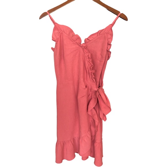 Rebecca Taylor linen sleeveless ruffle wrap dress - Picture 6 of 12